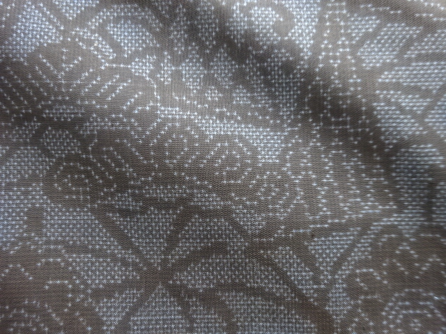 JAPANESE KIMONO / ANTIQUE KIMONO / DORO OSHIMA TSUMUGI / SILK / WOVEN FLOWER / 5MARUKI